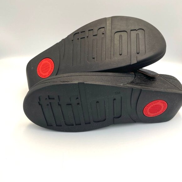 FitFlop Black Thong Sandals Flip-Flops Women's Sz 9 Adjustable Buckle - Picture 7 of 8